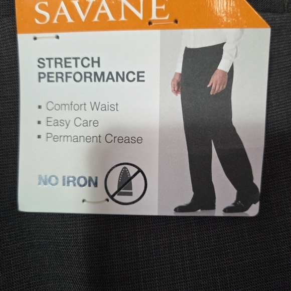 Savane Men's Dress Pants Gray Herringbone 40x32 NWT - Picture 3 of 7